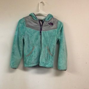 blue north face jacket